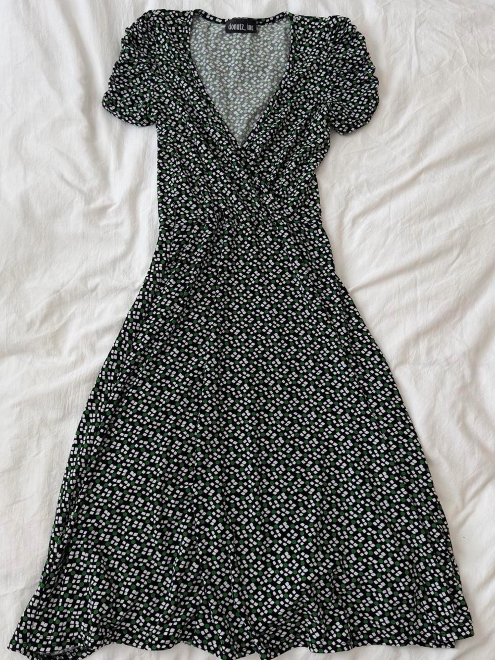 vintage donutz inc. puff sleeve mini dress